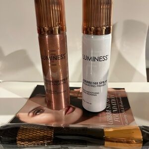 Luminess Airbrush Spray Silk Foundation, Primer, Buffing Brush Kit Fair 020